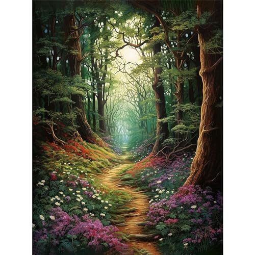 Qianbaiuk Landschafts Malen Nach Zahlen Erwachsene,Baum Malen Nach Zahlen Erwachsene DIY Acrylpigment,für Art Home Decor(12x16 Zoll) von Qianbaiuk