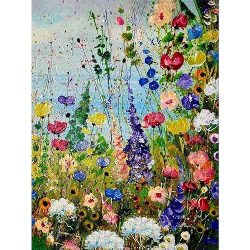 Qianbaiuk Malen Nach Zahlen Erwachsene Abstrakte Blumen-Malen Nach Zahlen Erwachsene DIY Acrylpigment,für Art Home Decor(12x16 Zoll) von Qianbaiuk