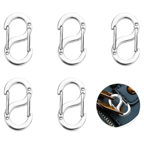 5 Stück VerschlüSse für Armbänder,Kettenverschluss Silber,Mini Verschluss Armband,S-Typ-Schloss,Edelstahl Halskette Clip,für Halsketten,Schmuckverschluss Ketten Necklace,Armbandverschluss von Qianfeng