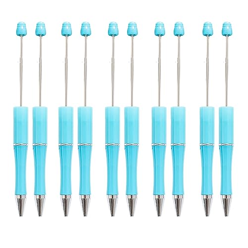 Qianly 10Pcs Schwarz Tinte Rollerball Stift DIY Schwarz Tinte Stifte Perlen Stifte Perle Kugelschreiber, Blau von Qianly