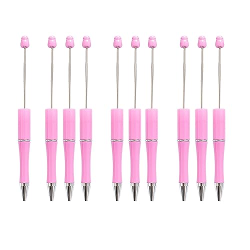 Qianly 10Pcs Schwarz Tinte Rollerball Stift DIY Schwarz Tinte Stifte Perlen Stifte Perle Kugelschreiber, ROSA von Qianly