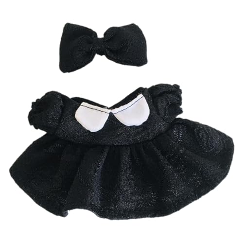 Qianly 17 cm Plüsch Puppe Kleidung Puppe Kleid Weiche Dress Up Foto Requisiten Puppe Outifits DIY, Schwarz von Qianly