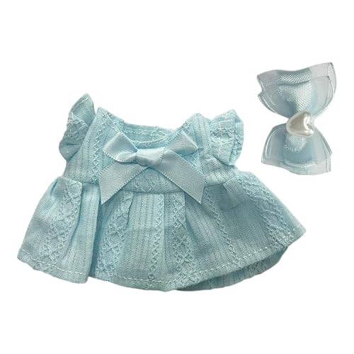 Qianly 2 stück Mini 6 zoll Puppe Kleidung Niedlich Puppe Kleidung Anzug mit Headwear Puppe Kleid Outifits, Blau von Qianly