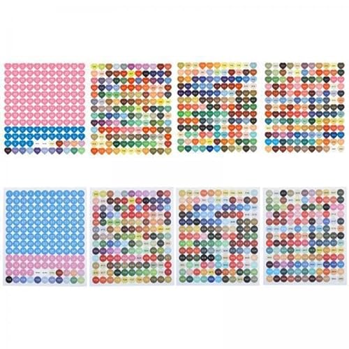 Qianly 2x8 Stück Diamant Zahlenaufkleber, Selbstklebende Verzierungsaufkleber, Bastelaufkleber, Langlebig für Kreuzstich von Qianly
