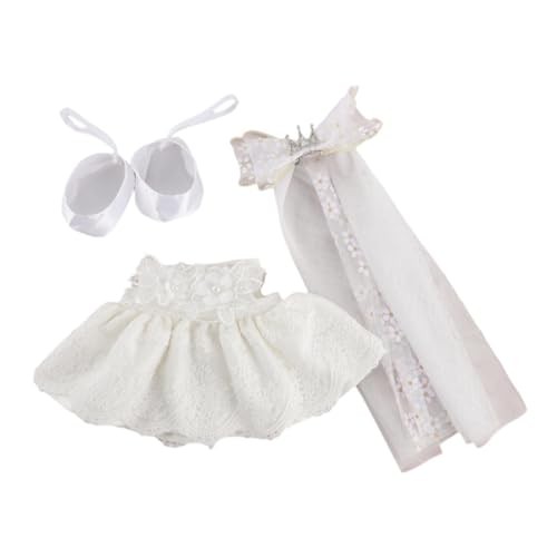 Qianly 38cm Puppenkleidung DIY Puppenspielzeug Hochzeitskleid Stilvolles Ankleiden mit Haar Accessoire Puppenzubehör Als Geschenk Geburtstagskind von Qianly