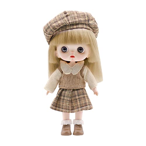 Qianly BJD Puppe 1/6 Spielspielzeug für Kinder, Rollenpuppe, Outfits, Gliederpuppe, DIY Spielzeug, Braun2, 14cm von Qianly