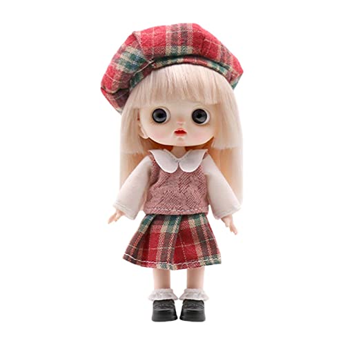 Qianly BJD Puppe 1/6 Spielspielzeug für Kinder, Rollenpuppe, Outfits, Gliederpuppe, DIY Spielzeug, Rot, 14cm von Qianly