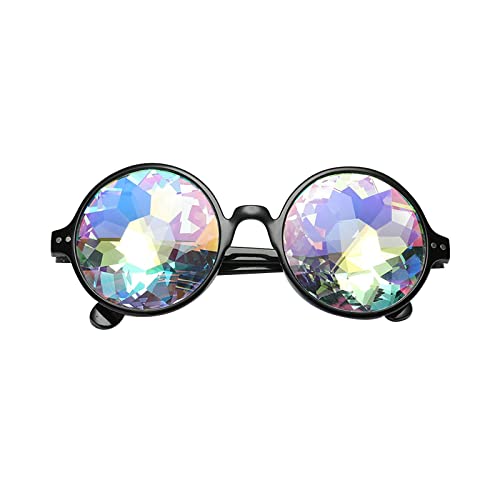 Qianly Kaleidoskop Sonnenbrille für Musikfestivals Und Kostümpartys, Schwarz von Qianly