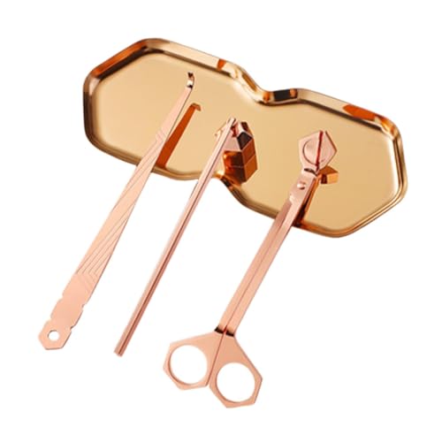 Qianly Kerzenwerkzeug Set, Kerzenzubehör Set, Kerzendocht Trimmer Set für Geburtstag, Roségold von Qianly