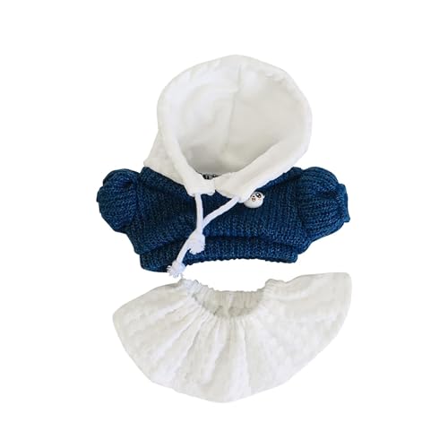 Qianly Kleidung für 20 cm Puppen, Set mit Kapuzenpullover Und Rock, Puppenspielzeug Zubehör, Blau von Qianly