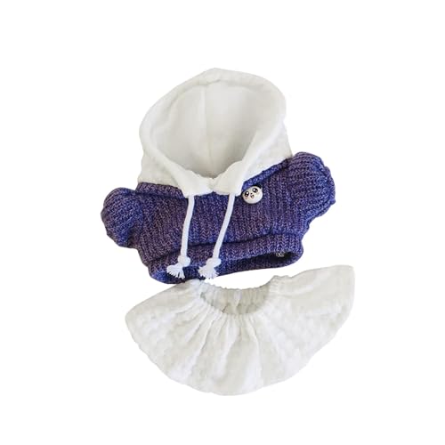 Qianly Kleidung für 20 cm Puppen, Set mit Kapuzenpullover Und Rock, Puppenspielzeug Zubehör, Lila von Qianly