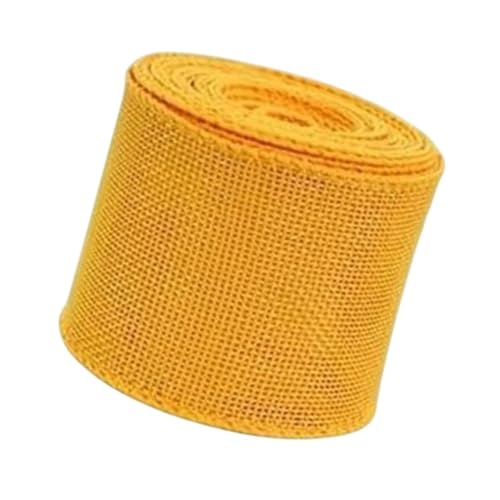 Qianly Sackleinenband Wire Ribbon Geschenkverpackungsband Dekoratives Band für Kranz Weihnachten, Gold von Qianly