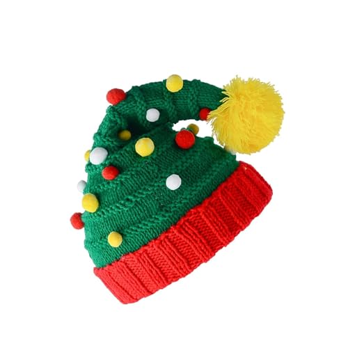 Qianly Santa Gestrickte Beanie Xmas Party Cap Weihnachten Elf Häkeln Beanie Strickmütze für Festliche von Qianly