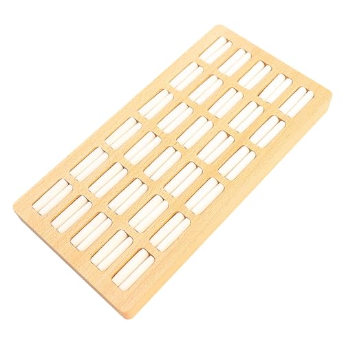 Qianly Schmuck Organizer Aus Holz, 30 Fächer für Ringe Und Ohrringe, Aufbewahrungstablett für Kommode, Buche Beige von Qianly