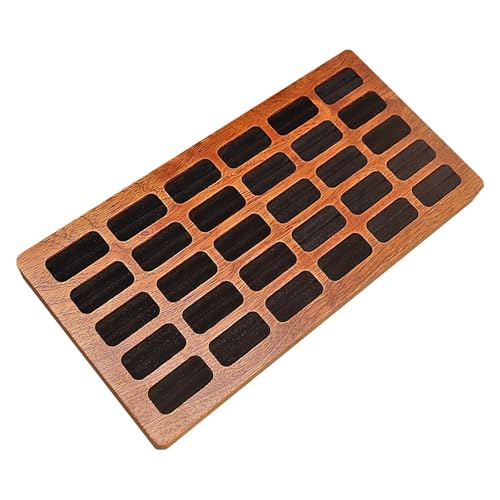 Qianly Schmuck Organizer Aus Holz, 30 Fächer für Ringe Und Ohrringe, Aufbewahrungstablett für Kommode, Sapele Schwarz von Qianly