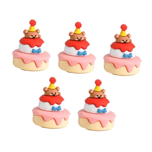 Qianly Set von 5 Mini Kuchen Figuren für Partydekor Und Geschenke, Bärenmuster von Qianly