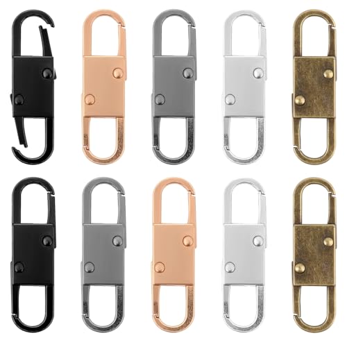 Qianyu 10 Stück Reißverschluss Anhänger Diebstahlsicherung Mini S Metall Karabinerhaken Rucksackschloss Zipper Lock Clips für Reparatur Koffer Zuhause Schlüssel Outdoor Sport von Qianyu