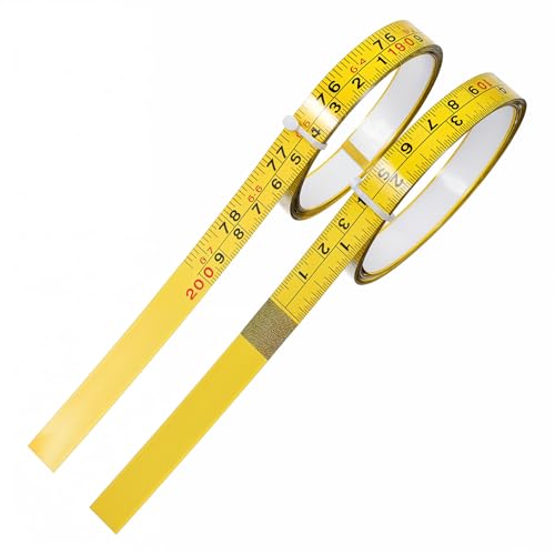 Qianyu 2 Stück Stahl Selbstklebendes Messband 78-Zoll Imperial Metric Scale Workbench Ruler Links Nach Rechts Leseband 1/2-Zoll Peel Stick Tape Maß für Holzbearbeitung Säge Zeichentisch von Qianyu