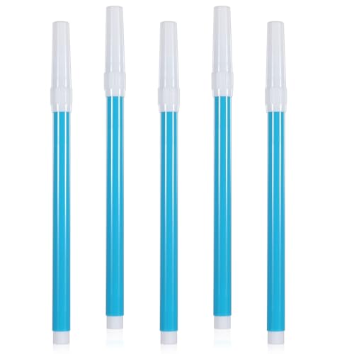 Qianyu 5 Stück Waschbare Stoff Nähmarker Löschbarer Stoff Stickmarker Wasserlöslicher Blauer Temporärer Markierungsstift Verschwindender Löschbarer Tintenstift zum Quilten von Qianyu