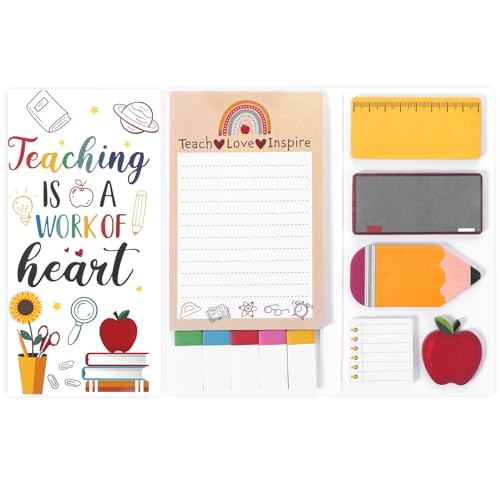 Selbstklebende Haftnotizen Klebezettel Set Lehrerin Geschenk Page Marker Sticky Notes Cute Zurück zur Schule Geschenke inklusive Haftnotizen Haftstreifen Geschenk für Schüler Lehrer Studenten von Qianyu