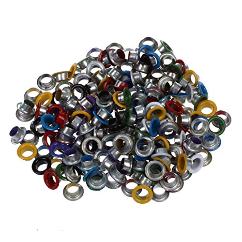 Qiaohome 200 Stück bunte runde Metallösen/Nieten, gemischte Farben, Außendurchmesser 9 mm von Qiaohome
