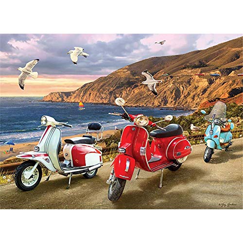 DIY 5D Diamant Malerei Set Vollbohrer Motorroller Motorräder 50x70cm Diamant Painting Bilder Crystal Strass Stickerei Kreuzstich Diamond Painting Kits für Home Wall Art Dekoration Q2864 von Qiaojie