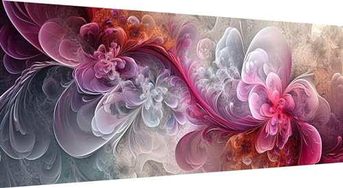 5D Diamond Painting Abstrakt, DIY Diamant Painting Bilder Blume, Diamand Painting Erwachsene Groß xxl, Kinder Diamant kunst Set mit Diamond Painting Zubehör, Home Wand Décor 125x50cm von Qiaoqoo