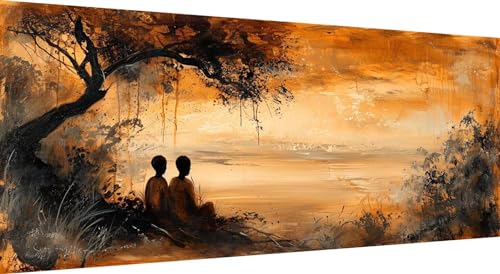 5D Diamond Painting Afrika, DIY Diamant Painting Bilder Frau, Diamand Painting Erwachsene Groß xxl, Kinder Diamant kunst Set mit Diamond Painting Zubehör, Home Wand Décor 100x40cm von Qiaoqoo