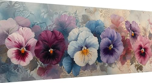 5D Diamond Painting Blume, DIY Diamant Painting Bilder Mohnblume, Diamand Painting Erwachsene Groß xxl, Kinder Diamant kunst Set mit Diamond Painting Zubehör, Home Wand Décor 125x50cm von Qiaoqoo