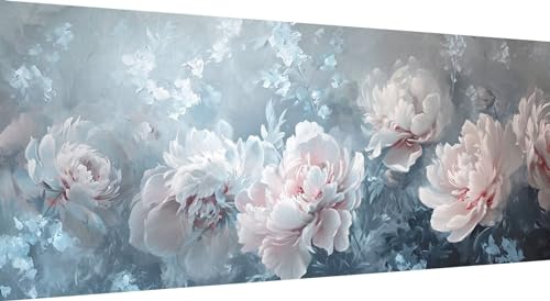 5D Diamond Painting Blume, DIY Diamant Painting Bilder Pfingstrose, Diamand Painting Erwachsene Groß xxl, Kinder Diamant kunst Set mit Diamond Painting Zubehör, Home Wand Décor 125x50cm von Qiaoqoo