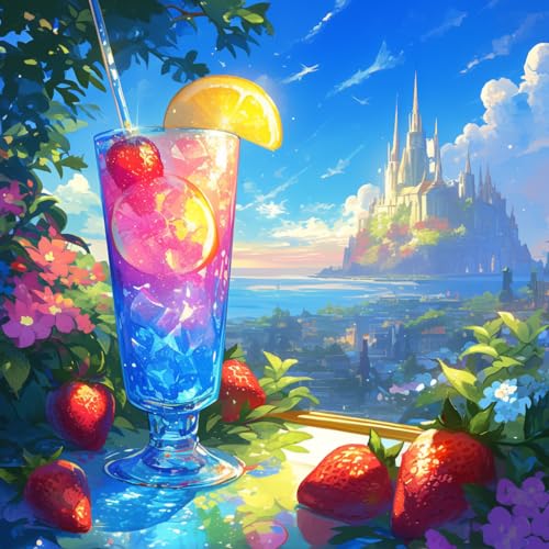 Saft Diamond Painting Erwachsene,5D Diamant Painting Bilder Kinder,DIY Landschaft Diamond Art Painting Kit,Full Rund Drill Cross Stickerei Malerei,Diamant Malerei Set für Wand Dekor 50x50cm Q-245 von Qiaoqoo