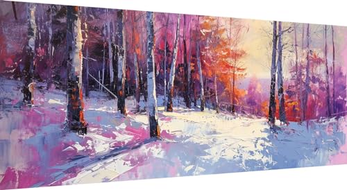 Wald Diamond Painting xxl 175x70cm, 5D DIY Diamant Painting Bilder Abstrakt Diamand Painting Kinder mit Diamond-Painting Zubehör, Groß Diamant kunst Basteln Erwachsene, Home Décor Malerei von Qiaoqoo