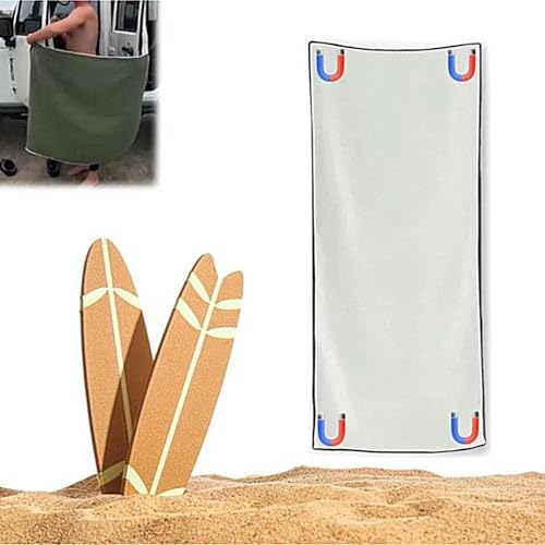 Qidures Magnetisches Strandtuch, 160x60cm Magnetisches Badetuch Für Den Außenbereich, Super Absorbent Microfiber Towels, Schnelltrocknend Sandabweisendes Strandtuch Mit Magnetverschluss von Qidures