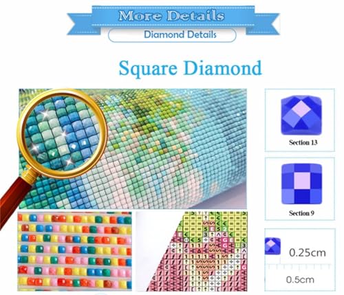 Diamond Painting für Erwachsene,5D Kleiner Tiger Diamant Painting Bilder Kit DIY Runder Vollbohrer Strass Malen nach Zahlen Niedliches Tier Diamant Malerei für Anfänger Home Büro Wall Dekor 30x50cm von Qijinn