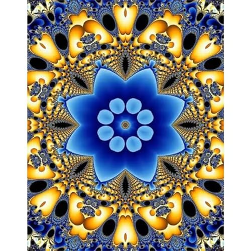 Qijinn 5D Mandalas Diamond Painting Kit,Diamant Painting Bilder für Erwachsene Anfänger DIY Runder Vollbohrer Stickerei Blumen Diamond Painting Arts Craft für Home Wand Decor 100x140cm von Qijinn