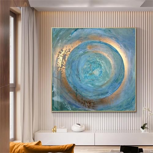 Qijinn Abstrakte Kunst Malen nach Zahlen Erwachsene mit Rahmen Malen Nach Zahlen Kits DIY Acrylmalerei, mit Pinseln auf Leinwand Handgemaltes Ölgemälde Set Heimdekoration Geschenk,80x80cm von Qijinn