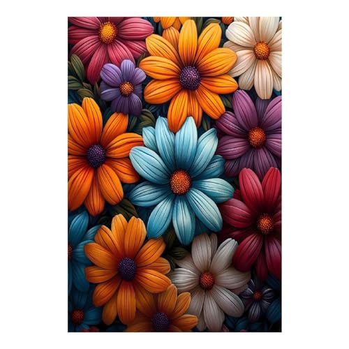 Qijinn Bunt Diamond Painting Erwachsene Blühende Blumen Diamant Painting Bilder Kit Full 5D DIY Vierkant Crystal Strass Stickerei Diamant Kunst Home Büro Wall Dekoration 40x60cm von Qijinn