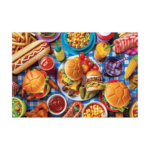 Qijinn Burger-Essen Diamond Painting Erwachsene Fastfood Diamant Painting Bilder Kit Full 5D DIY Vierkant Crystal Strass Stickerei Diamant Kunst Home Büro Wall Dekoration 50x70cm von Qijinn