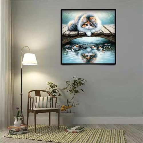 Qijinn Diamond Painting Erwachsene,Katze See Tiere 5D Diamant Painting Bilder DIY Rund Vollbohrer Diamond Painting Bilder Stickerei Diamant Malerei Set für Wanddekoration,105x105cm Qijinn Diamond Painting Erwachsene,Katze See Tiere 5D Diamant Painting Bilder DIY Rund Vollbohrer Diamond Painting Bilder Stickerei Diamant Malerei Set für Wanddekoration,105x105cm von Qijinn