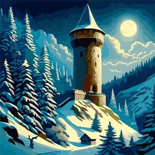 Qijinn Woods Tower Landschaft Malen Nach Zahlen Erwachsene,DIY Ohne Rahmen Handgemalt Ölgemälde Kits für Anfänger,Acryl Malen nach Zahlen Kits auf Leinwand mit Pinseln für Heimdekoration 45x45cm Qijinn Woods Tower Landschaft Malen Nach Zahlen Erwachsene,DIY Ohne Rahmen Handgemalt Ölgemälde Kits für Anfänger,Acryl Malen nach Zahlen Kits auf Leinwand mit Pinseln für Heimdekoration 45x45cm von Qijinn