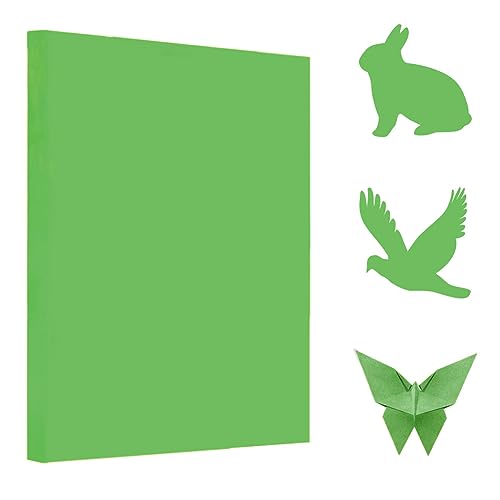 100 Blatt Grün Origami Papier, A4 Faltpapier 70 g/m² Tonpapier Zweiseitig Bastelpapier Doppelseitig Kopierpapier für DIY Kunst Handwerk, Papierblumen und Bastelprojekte,Green Folding craft paper von Qikaara
