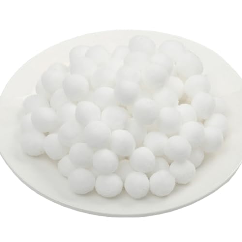 100 Stück Pompons zum Basteln, Weiß Pompons, 25mm/2.5cm Pompom Bälle, Pompoms zum Basteln, Pompons Bälle, Flauschige Pom für DIY Kreative Handwerk Dekorationen white Pom Poms Pompoms (Weiß-25mm) von Qikaara