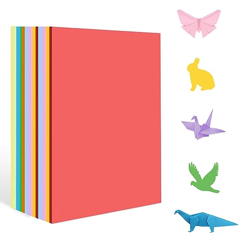 200 Blatt Bunte Origami Papier, A4 Faltpapier 70 g/m² Tonpapier Zweiseitig Bastelpapier Doppelseitig Farbig Papier für DIY Kunst Handwerk, Papierblumen und Bastelprojekte,20 Farben Folding craft paper von Qikaara