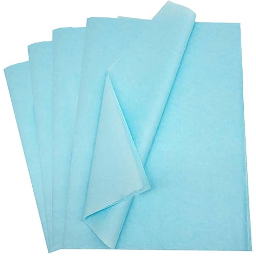 40 Blatt Geschenkpapier Seidenpapier,Hellblau 50x75 cm Verpackungspapier Glanzpapier Bastelpapier für Füller Blumen Kunsthandwerk Geburtstag Hochzeits Dekoration und Geschenkverpackungen Tissue Paper von Qikaara