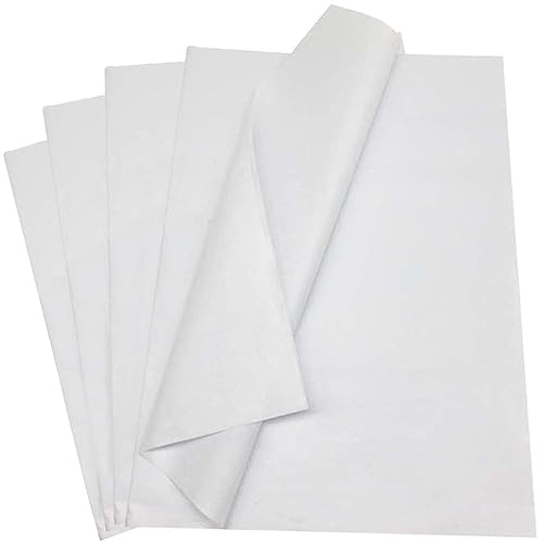 40 Blatt Geschenkpapier Seidenpapier,Weiß 50x75 cm Verpackungspapier Glanzpapier Bastelpapier für Füller Blumen Kunsthandwerk Geburtstag Hochzeits Dekoration und Geschenkverpackungen Tissue Paper von Qikaara