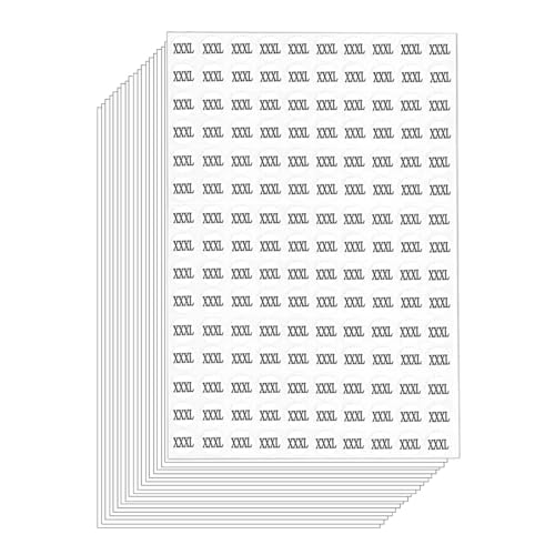 4500 Stück Kleidungsgrößen Aufkleber Etiketten, Selbstklebend Klebeetiketten Aufkleber für Kleidung Größe, Runde Größenetiketten Größenaufkleber 1.3 cm Durchmesser Clothing Size Label Stickers (XXXL) von Qikaara