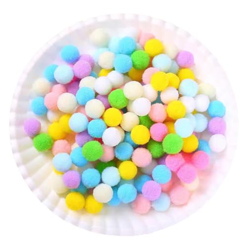 500 Stück Bunt Pompons zum Basteln, Bunt Pompons, 15mm/1.5cm Pompom Bälle, Klein Bastel Pompoms, Pompons Bälle für DIY Kreative Handwerk Dekorationen small colorful Pom Poms Pompoms (Bunt helle-15mm) von Qikaara