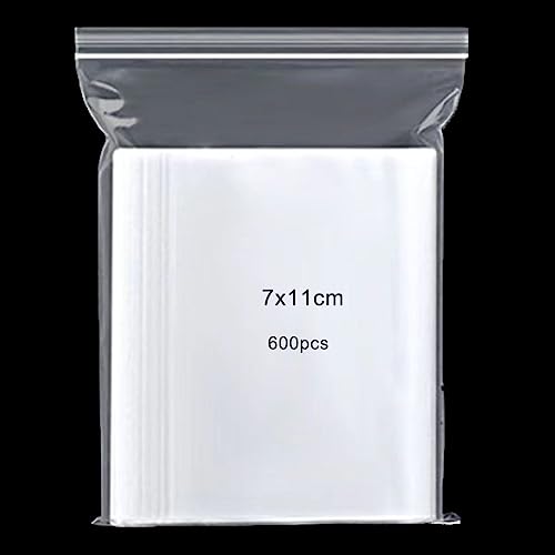 600 Stück Druckverschlussbeutel Wiederverschließbare,7x11cm Klein Zip Beutel Zipper Plastikbeutel Durchsichtige PE Polybeutel Klar Plastiktüten tüten Reißverschluss Tütchen für Packung ziplock bags von Qikaara