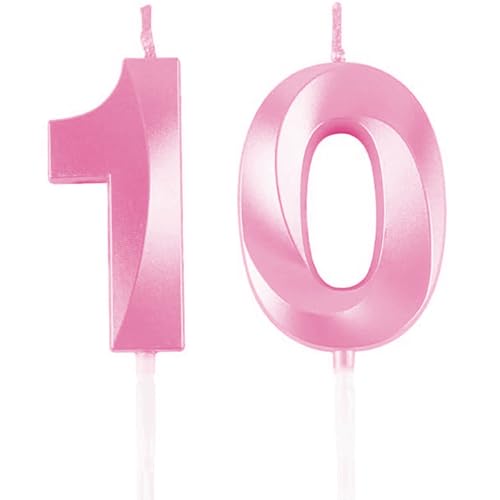 Geburtstagskerzen Zahlen 10, Rosa Geburtstag Kerzen, 3D Tortendeko, Geburtstagskerze Kuchendeko für Geburtstag Party, Hochzeiten, Firmenfeiern, Jubiläen kuchen Dekoration, Birthday Candle Number 10 Geburtstagskerzen Zahlen 10, Rosa Geburtstag Kerzen, 3D Tortendeko, Geburtstagskerze Kuchendeko für Geburtstag Party, Hochzeiten, Firmenfeiern, Jubiläen kuchen Dekoration, Birthday Candle Number 10 von Qikaara