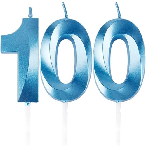 Geburtstagskerzen Zahlen 100, Blaue Geburtstag Kerzen, 3D Tortendeko, Geburtstagskerze Kuchendeko für Geburtstag Party, Hochzeiten, Firmenfeiern, Jubiläen kuchen Dekoration, Birthday Candle Number 100 Geburtstagskerzen Zahlen 100, Blaue Geburtstag Kerzen, 3D Tortendeko, Geburtstagskerze Kuchendeko für Geburtstag Party, Hochzeiten, Firmenfeiern, Jubiläen kuchen Dekoration, Birthday Candle Number 100 von Qikaara